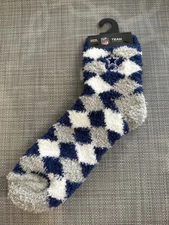 FBF Checkered Fuzzy Sleep Socks Dallas Cowboys NFL , New With Tags