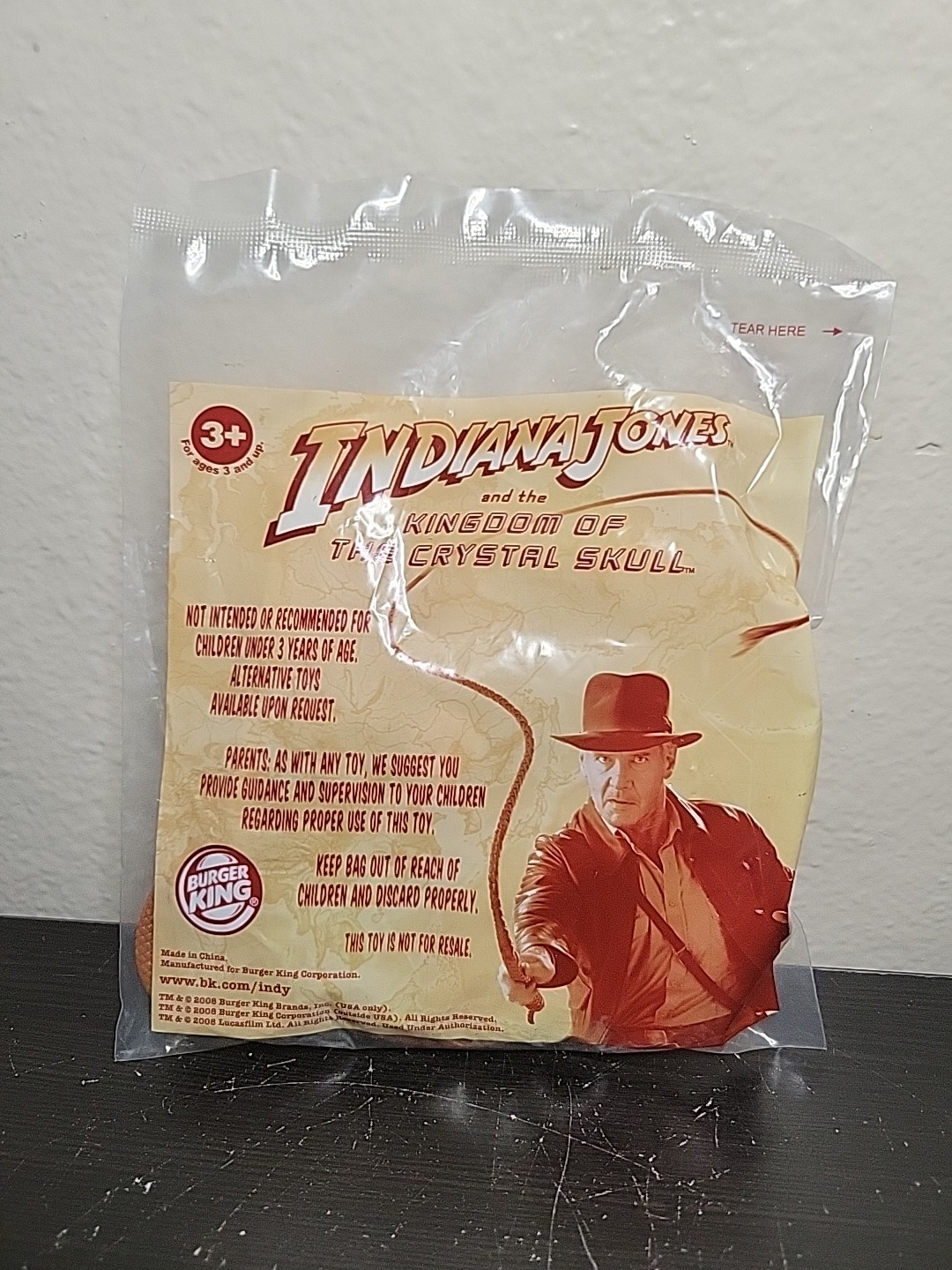 Burger King Indiana Jones Calavera de Cristal Cuerda Juguete Nuevo Sellado de Fábrica 2008