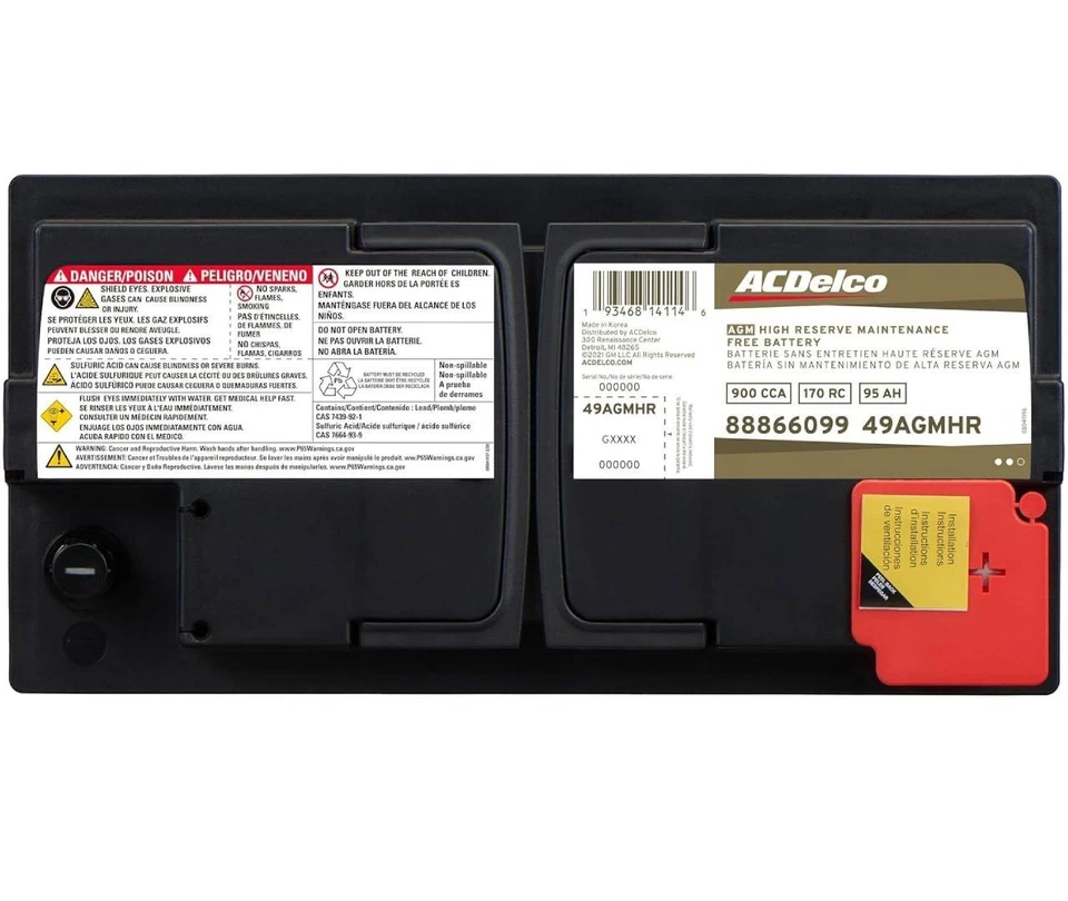 ACDelco Gold 49AGMHR (88866099) 36 Month Warranty AGM BCI Group 49 Battery Foto 4 de 4