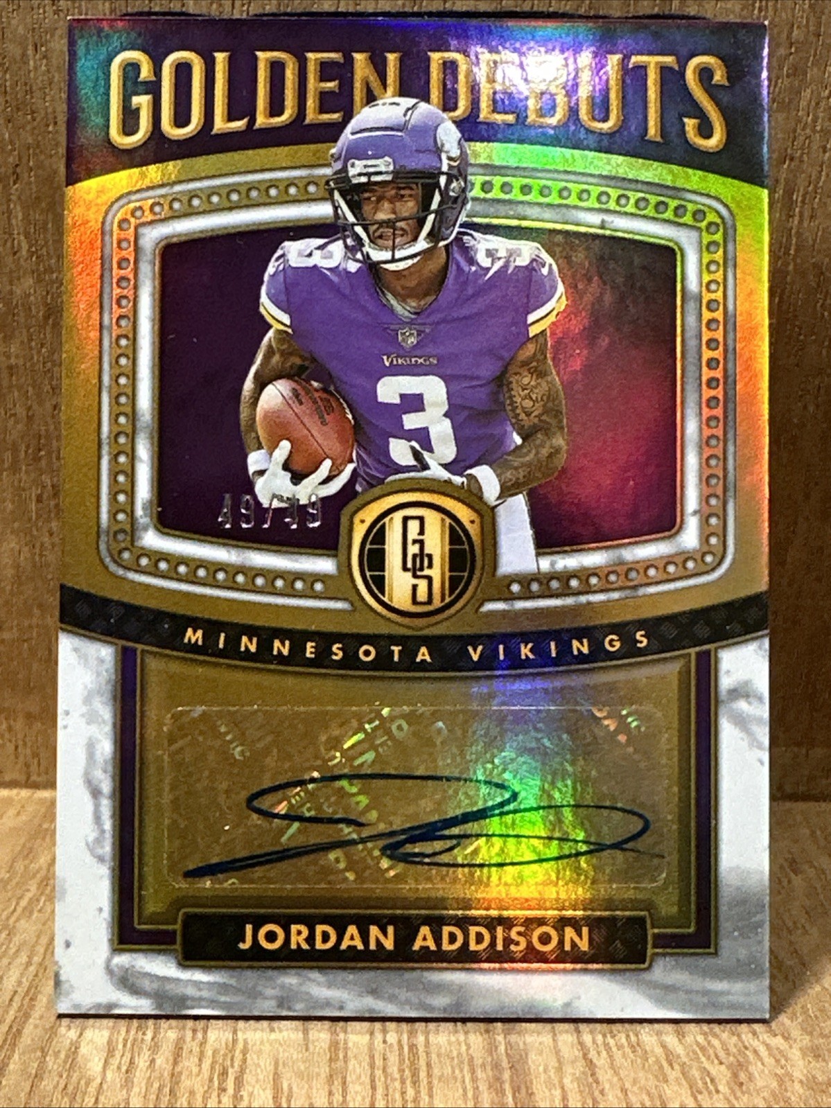 Jordan Addison Panini Gold Standard Golden Debuts Autographs #GD10 White Gold