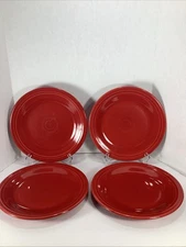 Set Of 4~FiestaHomer Laughlin China 10.5” Red Dinner Plates