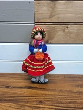 Peruvian Folk Art Doll Handcrafted Girl Dark ...