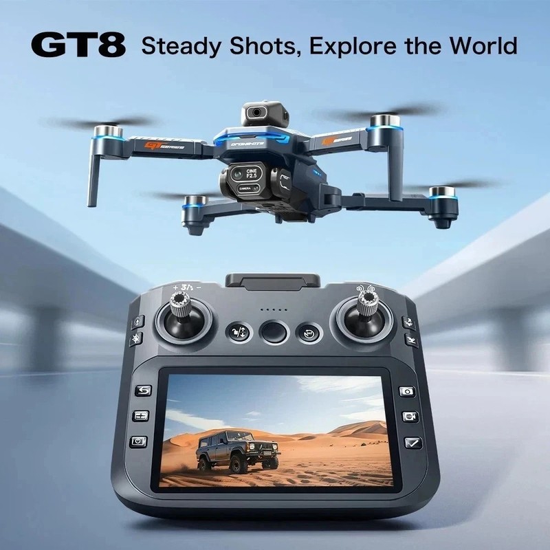 Professional 8K HD Dual Camera Drone With FPV WIFI Obstacle Avoidance Free Shipn