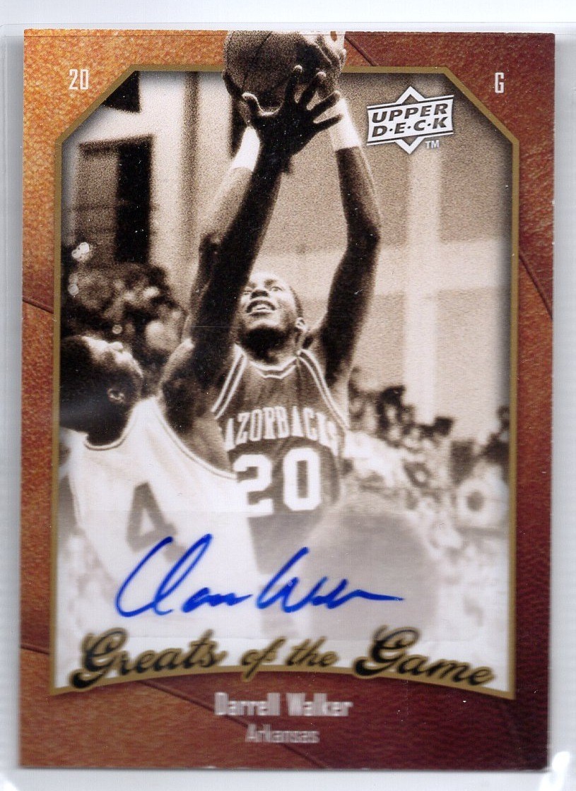 2010 Greats of the Game Darrell Walker Auto #21 Arkansas