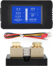DC Multifunction Battery Monitor Meter with Shunt,0-200V,0-500A, LCD Display Dig