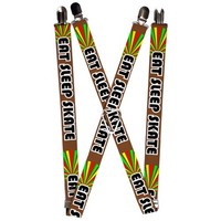 `Suspenders - 1.0`` - Eat Sleep Skate Brown/Rasta Burst` (Us Import) ACC NEU