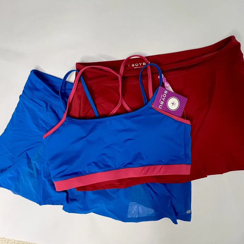 Nuevo con etiquetas Soybu XL Activewear Conjunto de 3 piezas - Sujetador ligero Jayla & Marina Skorts Atheisure Foto 2 de 4
