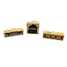 3 Craftsmart Christmas Stamps SEASON S GREETING, HOME FOR THE HOLIDAYS JOY