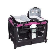 Baby Trend Retreat Nursery Center Playard, Bassinet Storage, Purple PY75C55C