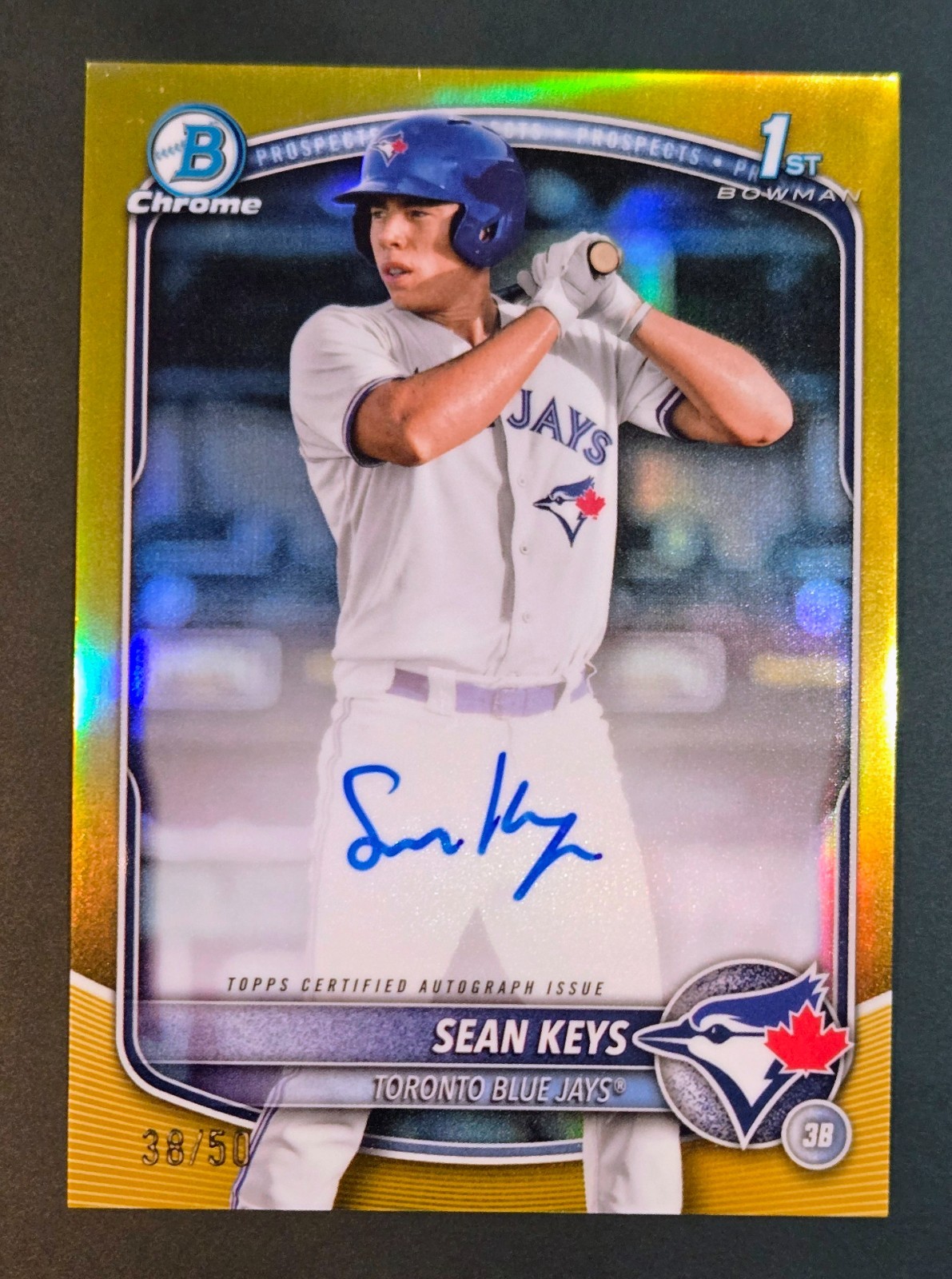 Sean Keys 2025 Bowman Chrome 1st Gold Refractor Auto #CPA-SK /50