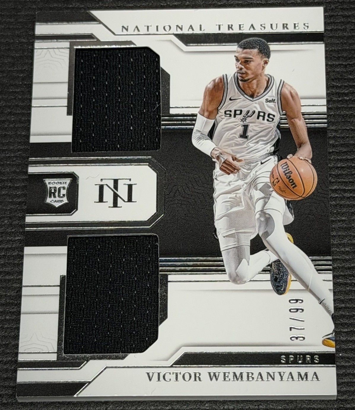 2023 National Treasures Victor Wembanyama RC Rookie Dual Patch /99 RD-VIC Clean