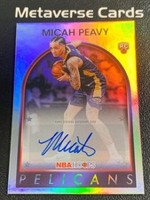 2025-26 Topps NBA Hoops 1989 #89S-MPE Micah Peavy RC Rookie Auto Pelicans
