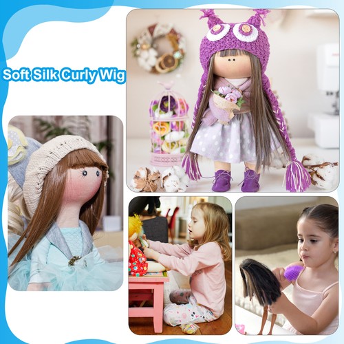 15'' Doll Wig, Toy Head Wig Hair for 22-23cm Head Circumference, Gradient Purple - Photo 5/5