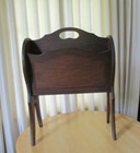 VTG 1940s Natural Mahogany Wood 2-Section Magazine Rack - Local Pick-up 23111 — photo 3