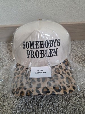 Somebody's Problem Two Tone Canvas Cotton Hat ZENANA - Leopard