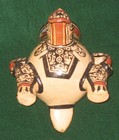 COLORFUL VINTAGE PRECOLUMBIAN AZTEC/MAYAN STYLE TRIPOD BOWL — photo 8