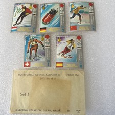 Equatorial Guinea Postage Stamps Set Of 5 Sapporo 1972 Olympics Winter Garcelon