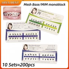 10Sets Dental Orthodontic Bracket MIM Monoblock Mini Roth/MBT 022/018 345 Hooks