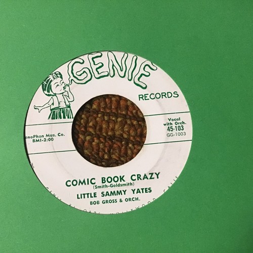 45 RPM Little Sammy Yates GENIE 104 Comic Buch Crazy Rockabilly sehr guter Zustand