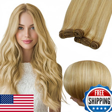 RUNATURE 14" 100g Blonde Highlight Weft Human Hair Extensions Thick Sew-In