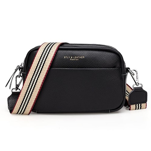 Crossbody Bag for Women Genuine Leather Wide Strap Shoulder Bag Purse Trendy ...