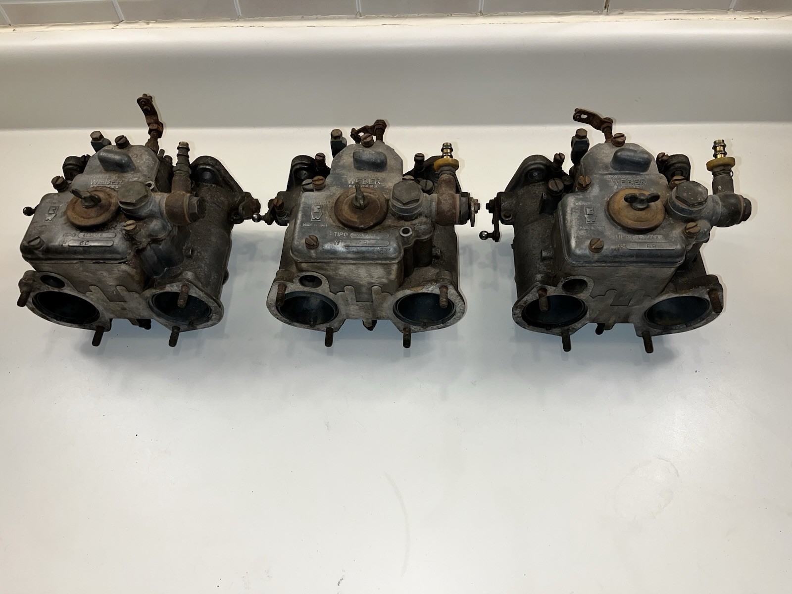 3 Weber DCOE42-8 Carburetors Very Rare Italian Bologna Maserati Datsun Jaguar