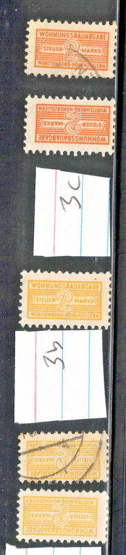 1949 French Zone German Housing Tax Stamps