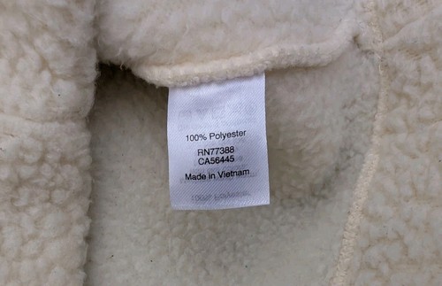 J Crew Mujer XS Sherpa Polar Media Cremallera Pullover Chaqueta Suéter Peluche Marfil - Imagen 6 de 7