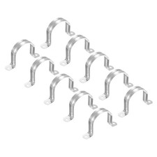 10Pcs 2.95"/75mm Rigid Pipe Strap Clamp Stainless Steel Two Hole Fasten Holder