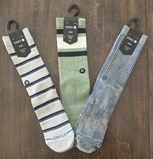 Stance Mens Large Mixed Rare 3 Pack Cotton Crew Casual Socks- Dyedmultiboyd