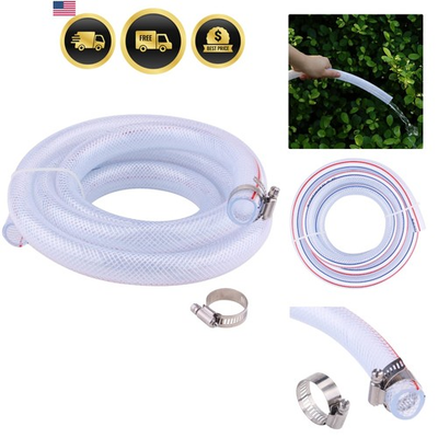 #ad #ad Soft Braided PVC Tubing 3 4quot; ID x 1quot; OD High Pressure Clear Flexible PVC Tu... $26.39