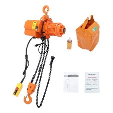 1 Ton Electric Chain Hoist, Single Phase 2200Lbs 10ft Lift Height G80 110V 750W