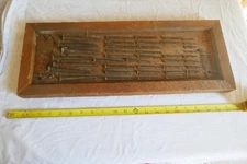 Antique Square Nail Collection Display 8" x 20" Lot 25-36-C