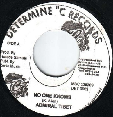 Admiral Tibet - No One Knows 7'' Vinyl Reggae Roots Reggae 4703