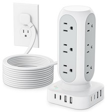 Tower Surge Protector Power Strip, 10FT Extension Cord with Multiple Outlets,...