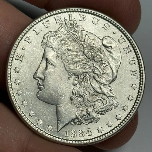 Mint State 1884-P Morgan Silver Dollar (original surfaces) U.S. $1 Coin Low MS