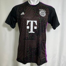 FC Bayern Munich #19 Adidas Slim Fit 2023-24 Black Away Jersey Men's LARGE