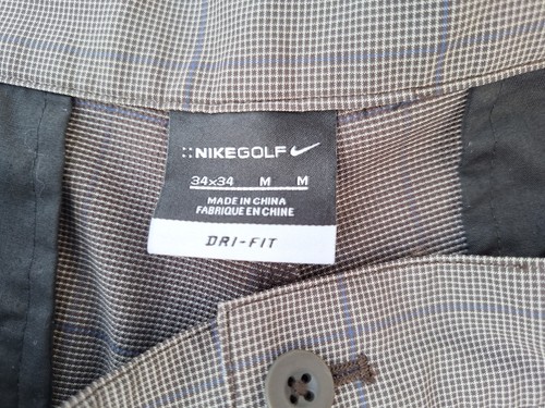 Nike Golf Pants Mens 34X34 Dri-fit Windowpane Grid Gray & Blue Performance - Picture 5 of 11