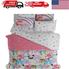 Squishmallows 7-Piece Queen Bedding Set - Super Soft Microfiber Comforter