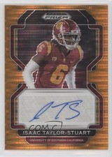 2023 Panini Prizm Draft Picks Orange Pulsar 4/49 Isaac Taylor-Stuart Auto 5i2