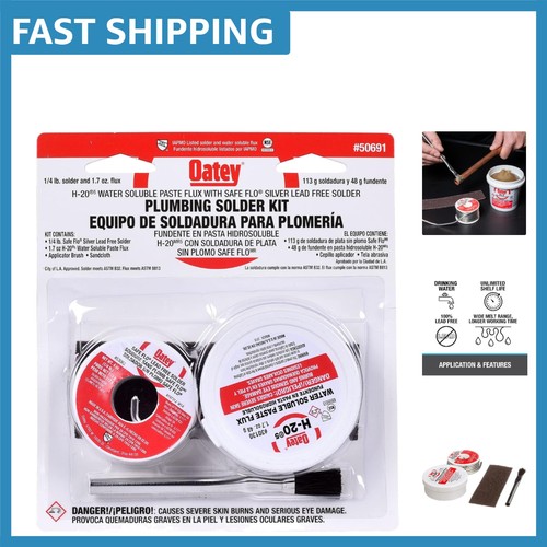 Reliable Oatey Solder Kit: 1/4 lb Lead-Free Solder & Tinning Flux for Plumbing