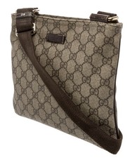 Gucci GG Supreme Canvas Brown Crossbody Shoulder Bag Messenger Style