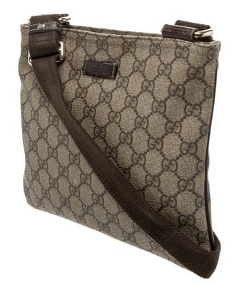 Gucci GG Supreme Canvas Brown Crossbody Shoulder Bag Messenger Style