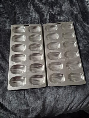 2 Madeleine Cookie Pans Metal 12 count each Baking