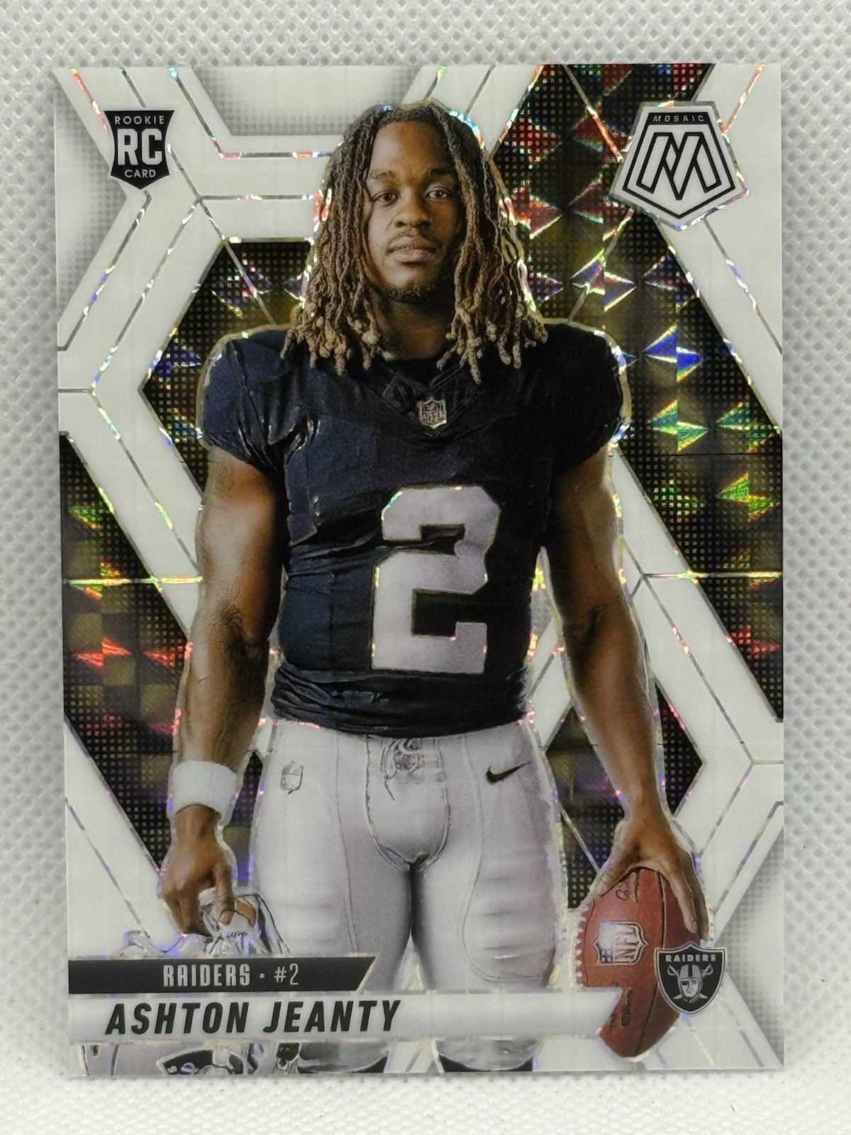 2025 Panini Mosaic Ashton Jeanty White Prizm #287 VARIATION 10/25 RC Rookie