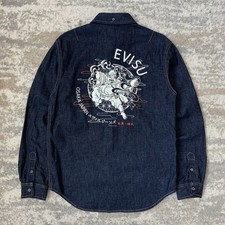 Evisu Japan Custom Made Mens Raw Denim Shirt ...