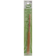 Susan Bates Bamboo Handle/Silvalume Head Crochet Hook 5.5"-Size E4/3.5mm