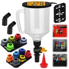 18-Piece Engine Oil Funnel Set, 1.59-Quart/1.5-Liter Coolant Funnel Kit