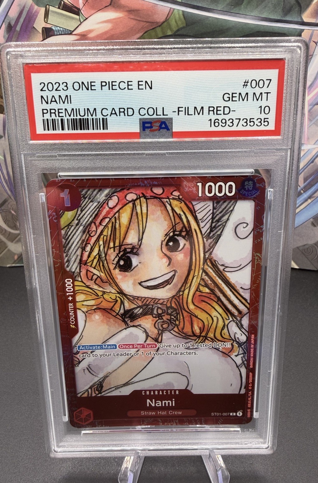 2023 One Piece Nami (Premium Card Collection FILM RED Edition-) 007 PSA 10