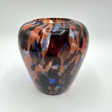 Vase Glas Gesprenkelt Art Deco Stil Glaskunst Handgefertigt